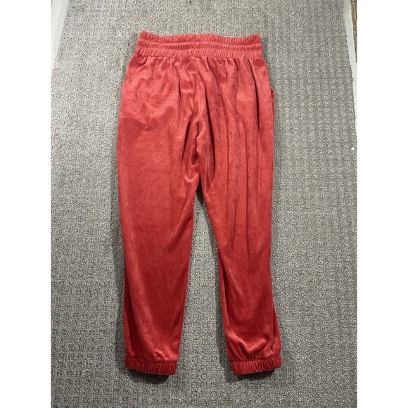 Zoe and Phoebee Track Suit  Womens Large Rust Velour 2 Pc Crop Sweatsuit Set - Picture 3 of 16